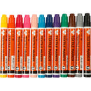 Tekstiltusch, streg 2-4 mm, ass. farver, 12 stk./ 1 pk.