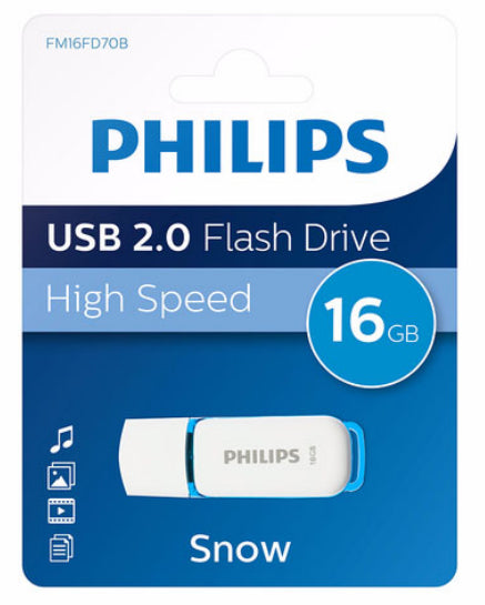 Philips FM16FD70B Snow edition 2.0 16GB USB 2.0 USB stick Blå Hvid