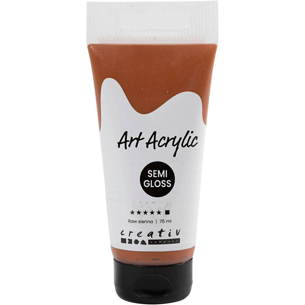 Art Akrylmaling, halvblank, dækkende, raw sienna, 75 ml/ 1 fl.