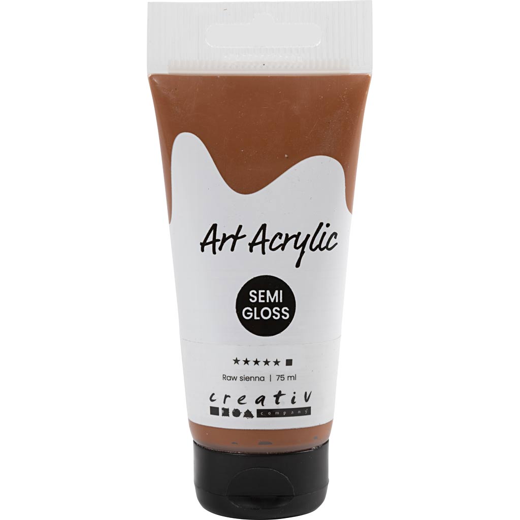 Art Akrylmaling, halvblank, dækkende, raw sienna, 75 ml/ 1 fl.