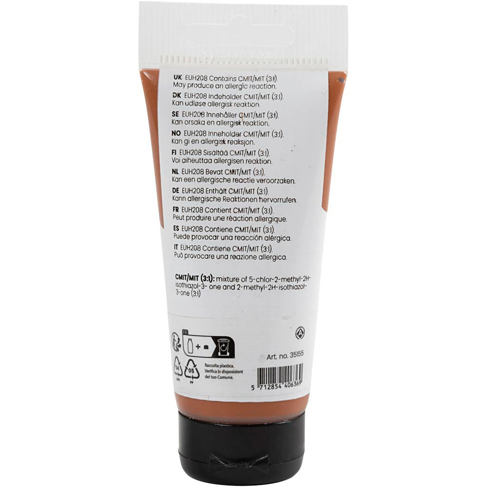 Art Akrylmaling, halvblank, dækkende, raw sienna, 75 ml/ 1 fl.