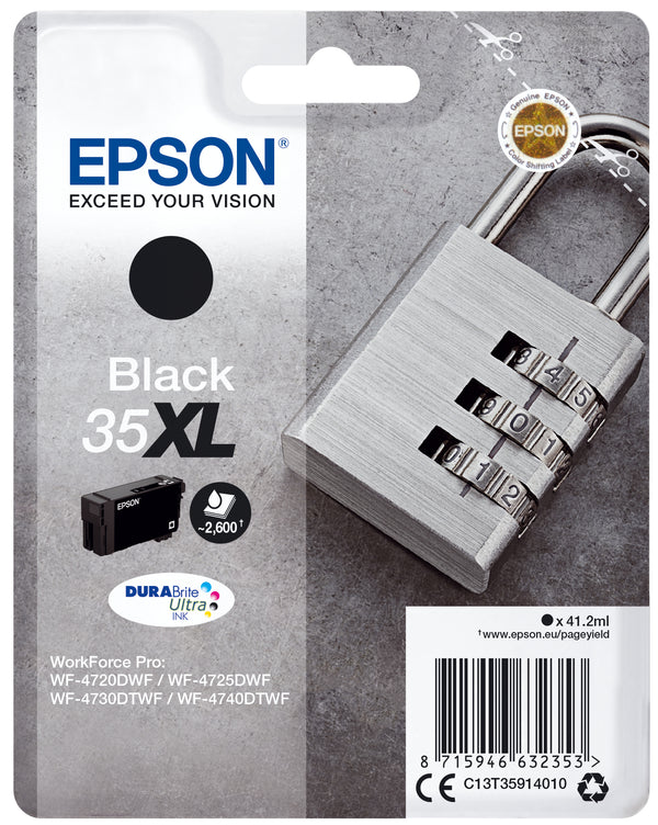 Epson 35XL Sort 2600 sider Blæk C13T35914010