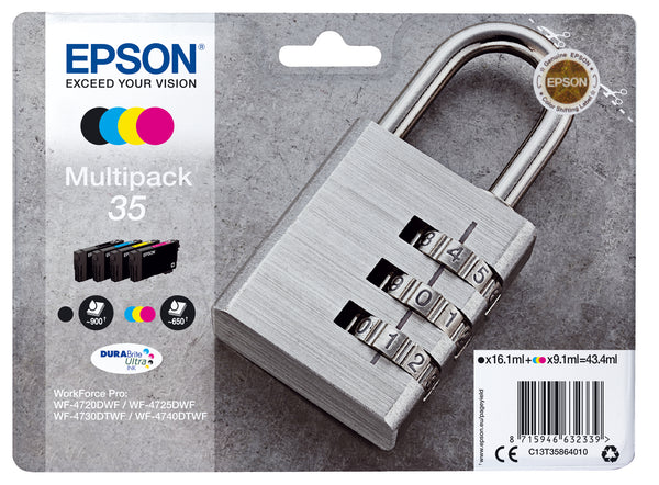 Epson 35 Multipack Sort Gul Cyan Magenta Blæk C13T35864010