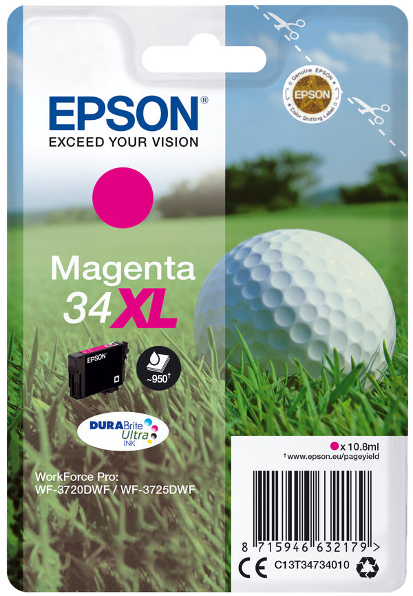 Epson 34XL Magenta 950 sider Blæk C13T34734010