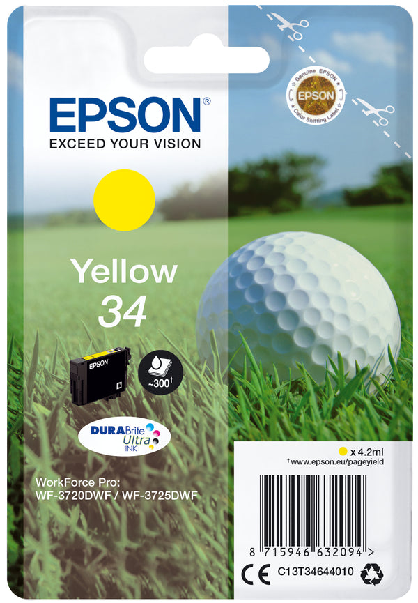 Epson 34 Gul 300 sider Blæk C13T34644010