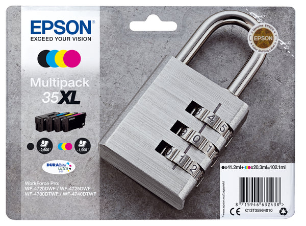 Epson 35XL Multipack Sort Gul Cyan Magenta Blæk C13T35964010