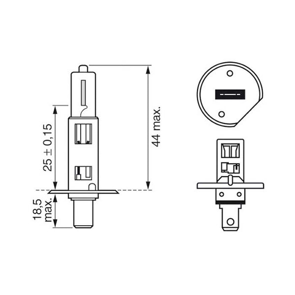 H1 pære 55W 12V til billys - Pure Light, Bosch