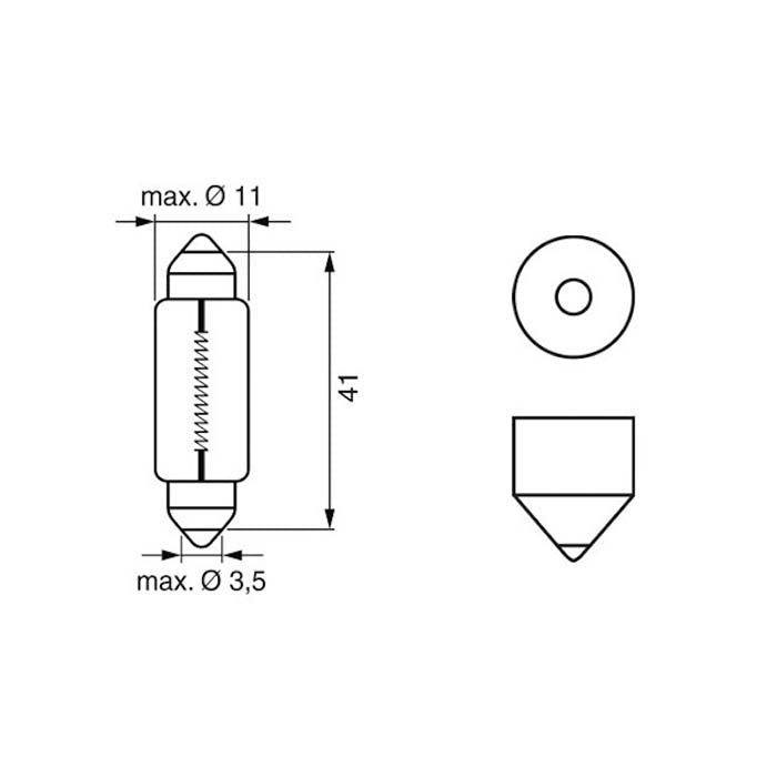 Autopærer C10W 12V SV8,5-8 2 stk - Bosch