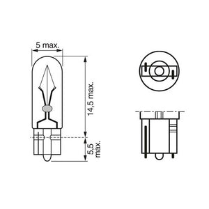 Bosch Pure Light pære W1,2W 12V Instrumentlys - 2 stk.