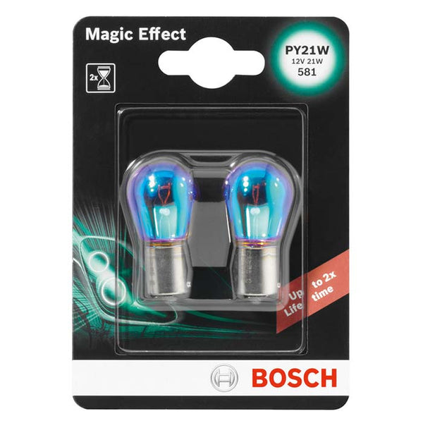PY21W blinkpære 12V BAU15s, Magic Effect orange ved tænding - 2 stk. Bosch