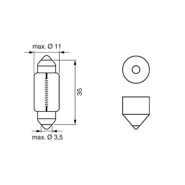 C5W 12V Longlife autopære SV8,5-5 5W 2 stk. - Bosch