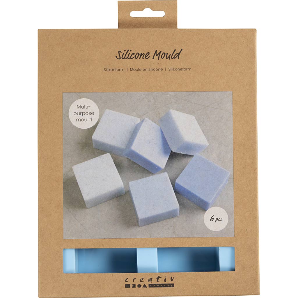 Silikoneform, H: 2,5 cm, L: 5 cm, B: 5 cm, 60 ml, 1 stk.