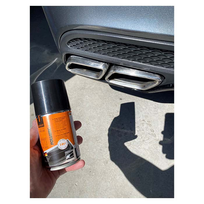 Udstødningsmaling 2K sort 250 ml - varme-, kemikalie- og oliebestandig til udstødningsrør - Foliatec