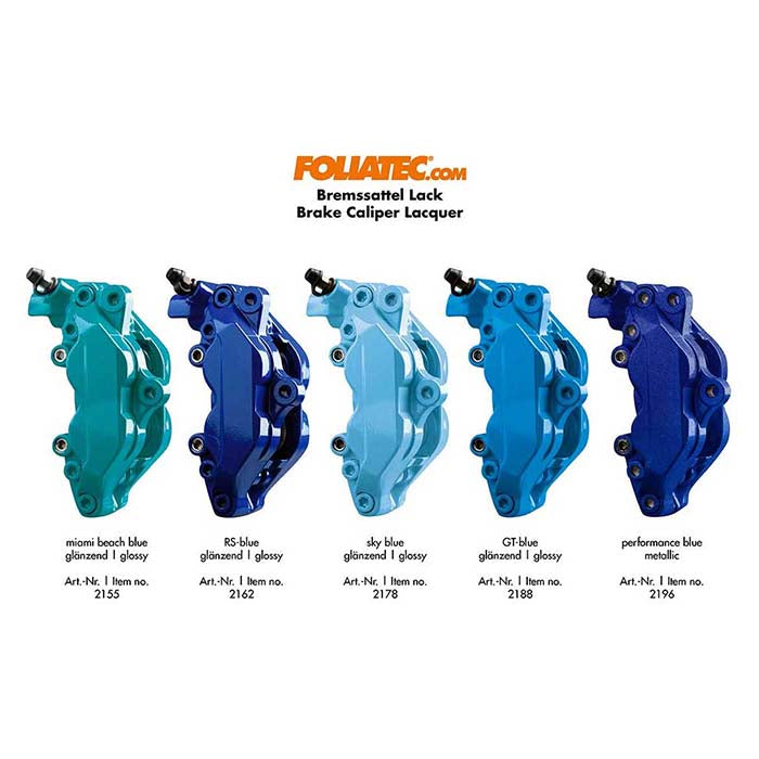 Bremsekaliberlak Miami Beach Blue - varmeresistent, pensel inkluderet - Foliatec