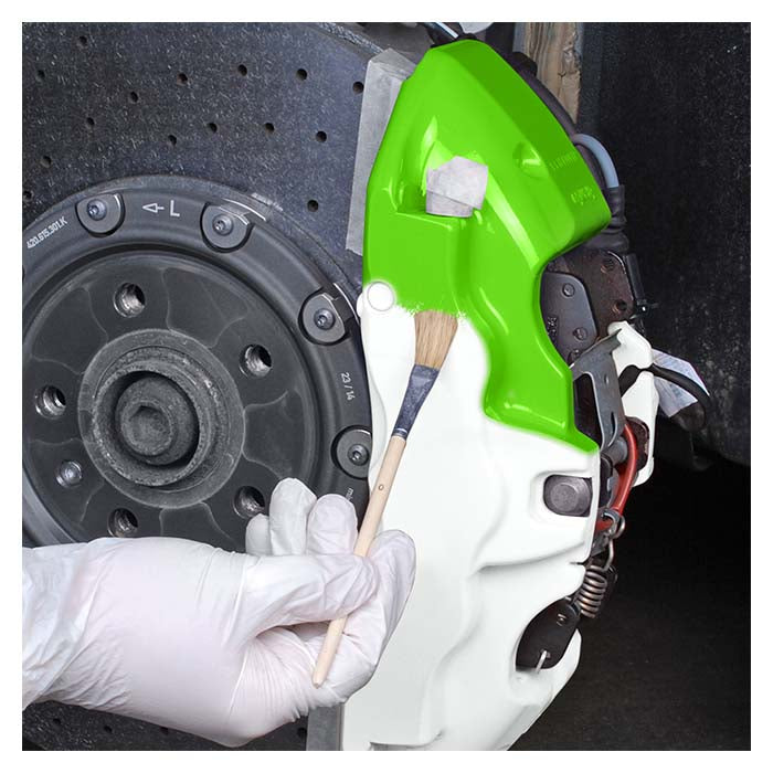 Bremsekaliberlak neon green pensel - varmestabil, kemikalieresistent sæt til 4 kalibre. Foliatec