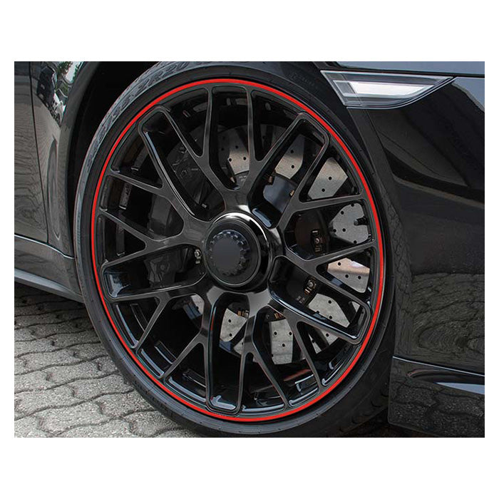 Røde selvklæbende fælgbånd 2,15 m til bil - Foliatec
