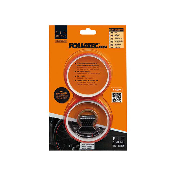 Røde selvklæbende fælgbånd 2,15 m til bil - Foliatec