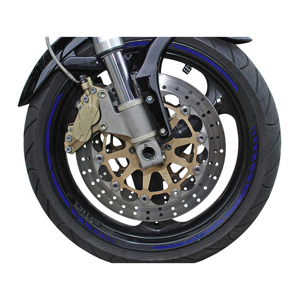 Fælgbånd 7 mm blå til MC - selvklæbende, vejrresistent, aftageligt uden rester - Foliatec