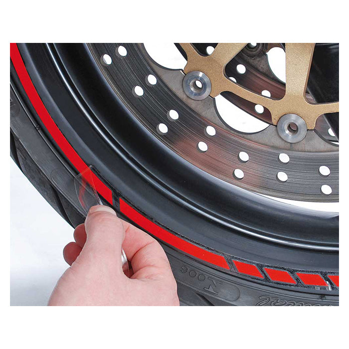 Fælgbånd 7 mm blå til MC - selvklæbende, vejrresistent, aftageligt uden rester - Foliatec