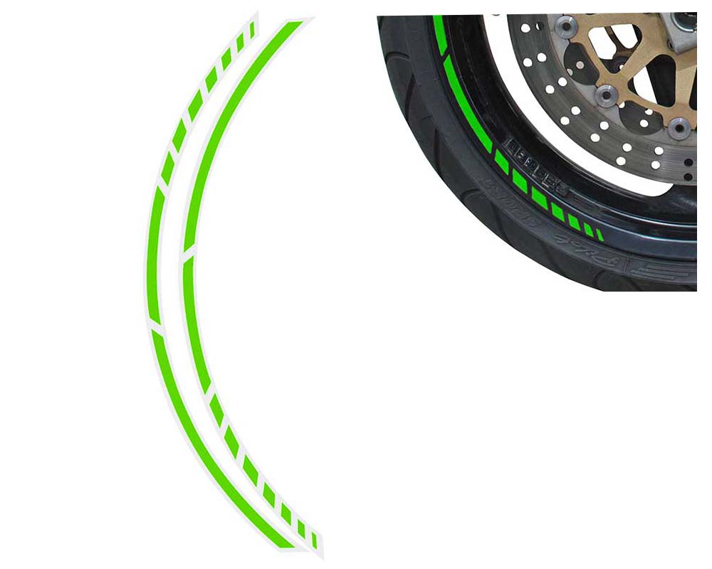 Fælgbånd neon grøn 7 mm selvklæbende til MC - Foliatec
