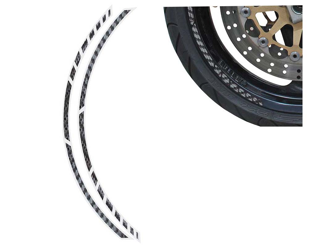Fælgbånd 7 mm til MC Carbon Structured - selvklæbende, vejrbestandigt, 14 segmenter, Foliatec
