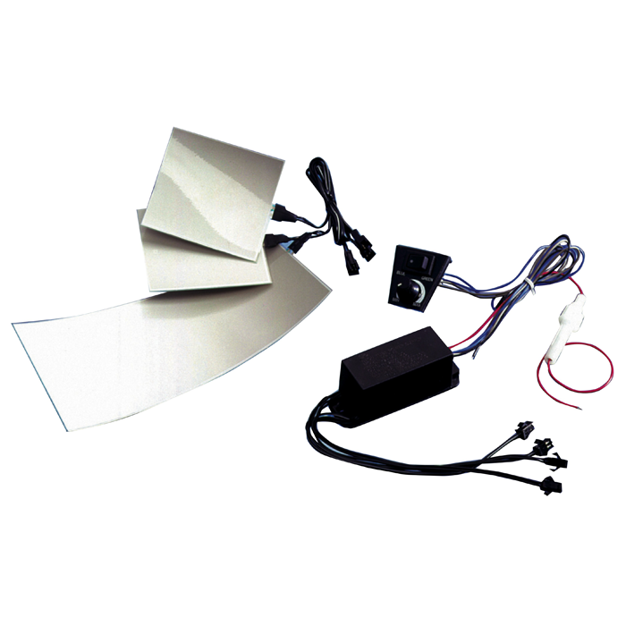 El-fluorescent lysfolie 12V til bil, fleksibel 3-pak med kontrolenhed - Foliatec