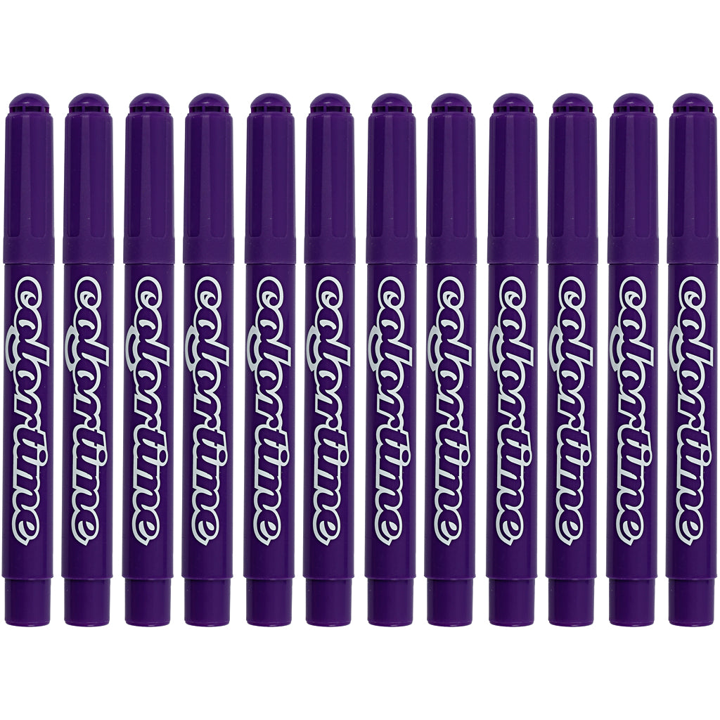 Colortime Tusch, streg 5 mm, lilla, 12 stk./ 1 pk.
