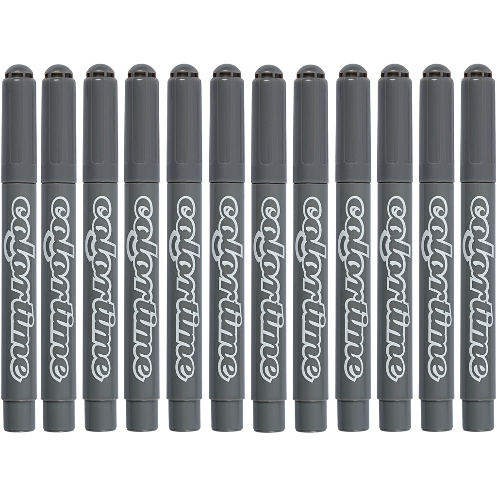 Colortime Tusch, streg 5 mm, grå, 12 stk./ 1 pk.