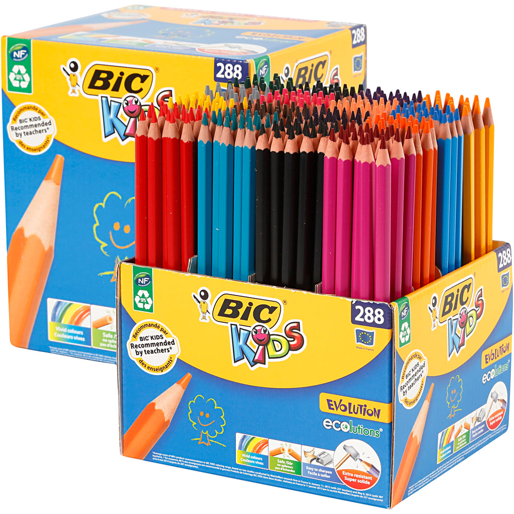 BIC Evolution Farveblyanter - 288 stk. Ass. farver