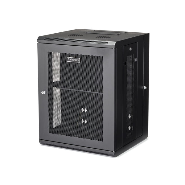 StarTech.com 15U 19 Wall Mount Network Cabinet - 16 Deep Hinged Locking Flexible IT Data Equipment Rack Vented  Enclosure w/Shelf Rack Sort