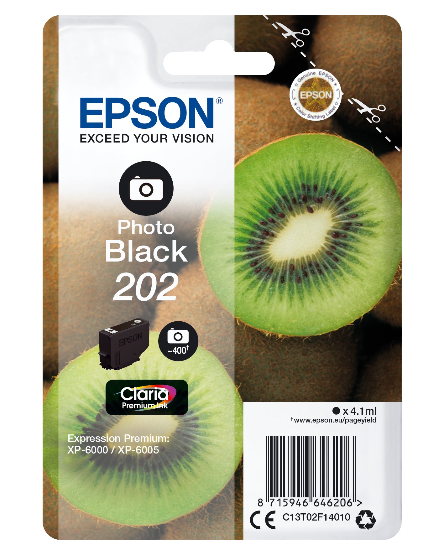 Epson 202 Foto-sort 400 sider Blæk C13T02F14010