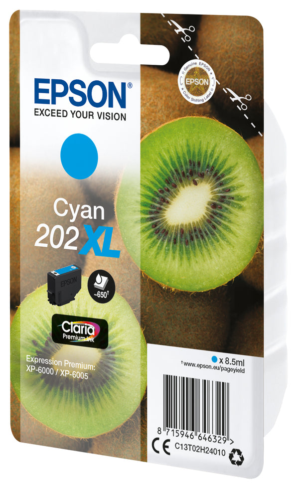 Epson 202XL Cyan 650 sider Blæk C13T02H24010