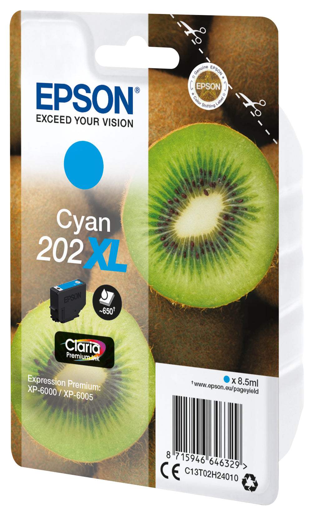 Epson 202XL Cyan 650 sider Blæk C13T02H24010