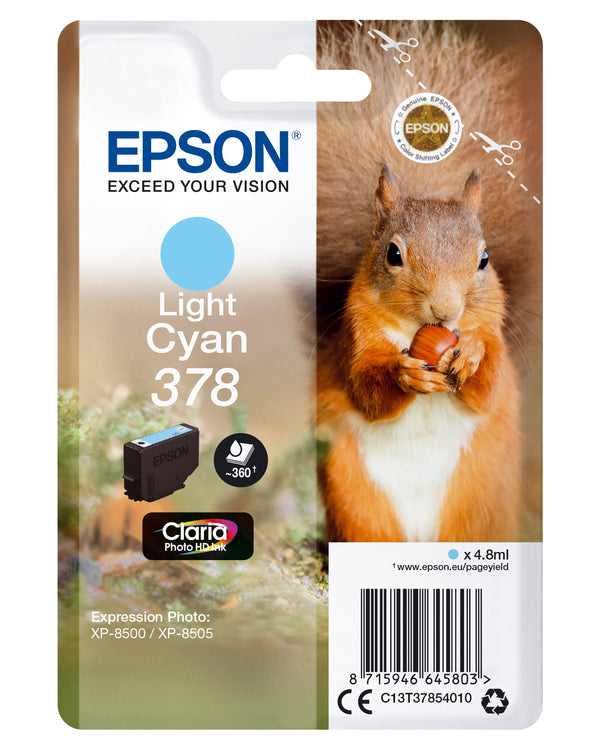 Epson 378 Lys cyan 360 sider Blæk C13T37854010