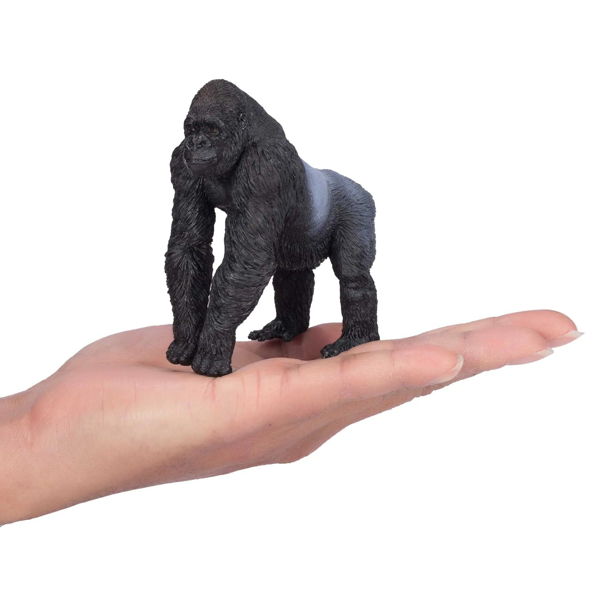 Silverback gorilla figur 8,6x5,2x9,1 cm - kunststof, CE-sikret legetøj, fra 3 år - Mojo