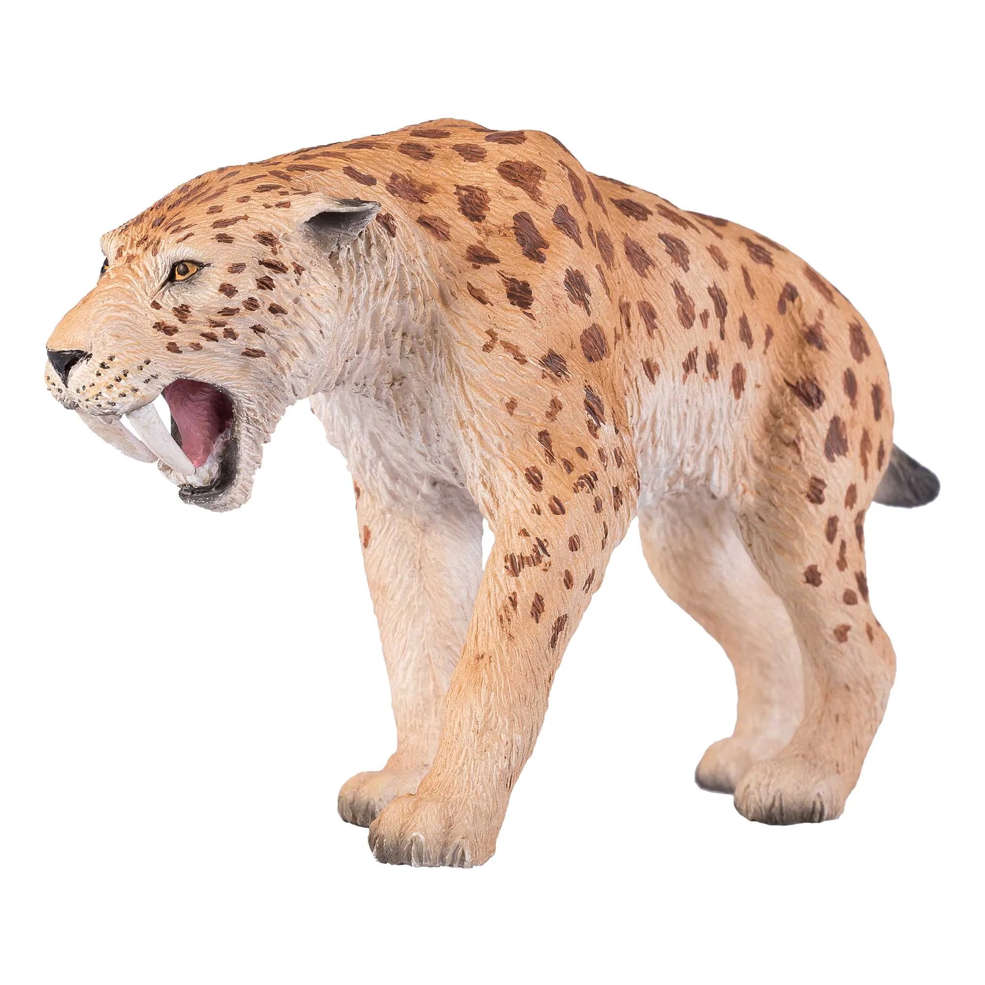 Smilodon sabelkat figur 12,8x3,8x7,6 cm kunststof - Mojo