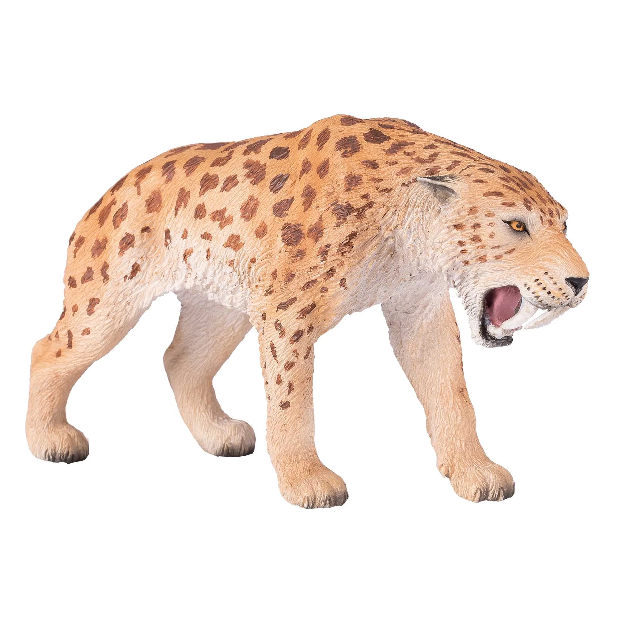 Smilodon sabelkat figur 12,8x3,8x7,6 cm kunststof - Mojo