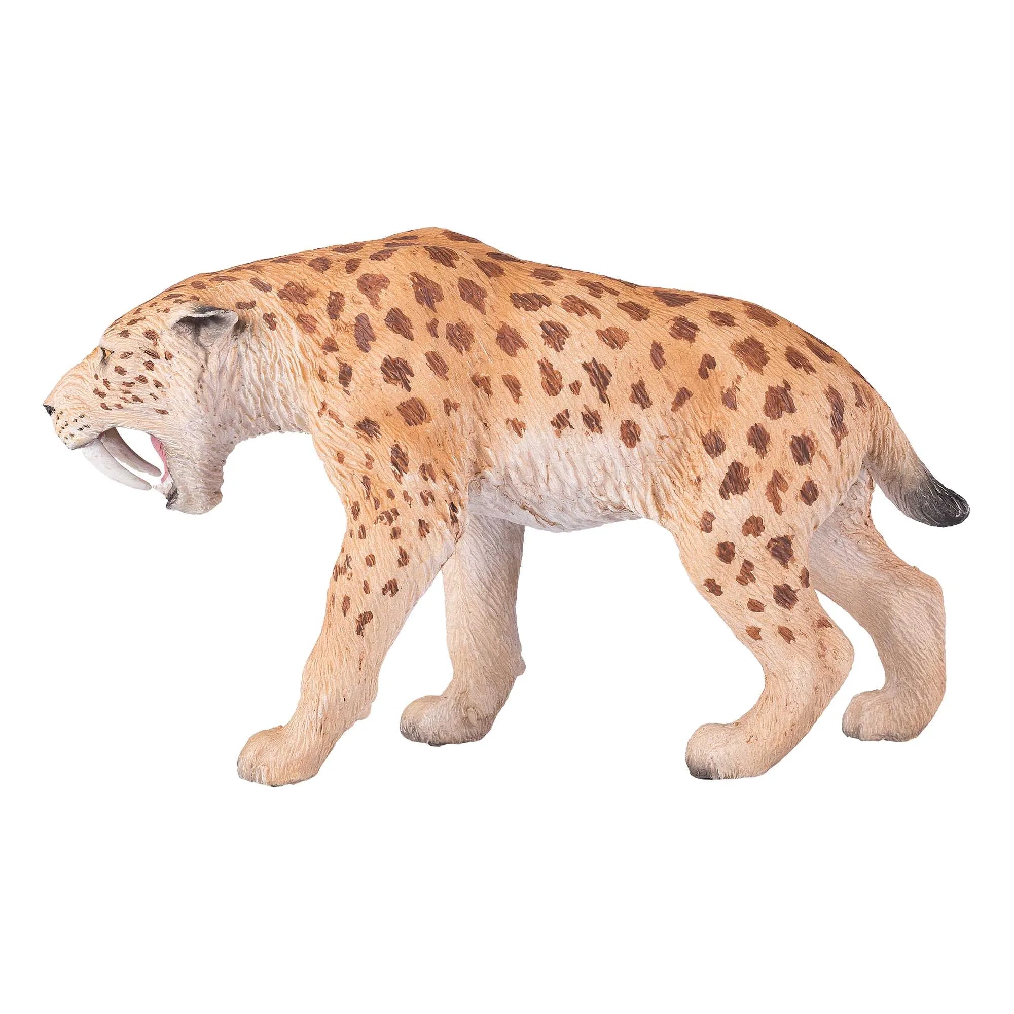 Smilodon sabelkat figur 12,8x3,8x7,6 cm kunststof - Mojo
