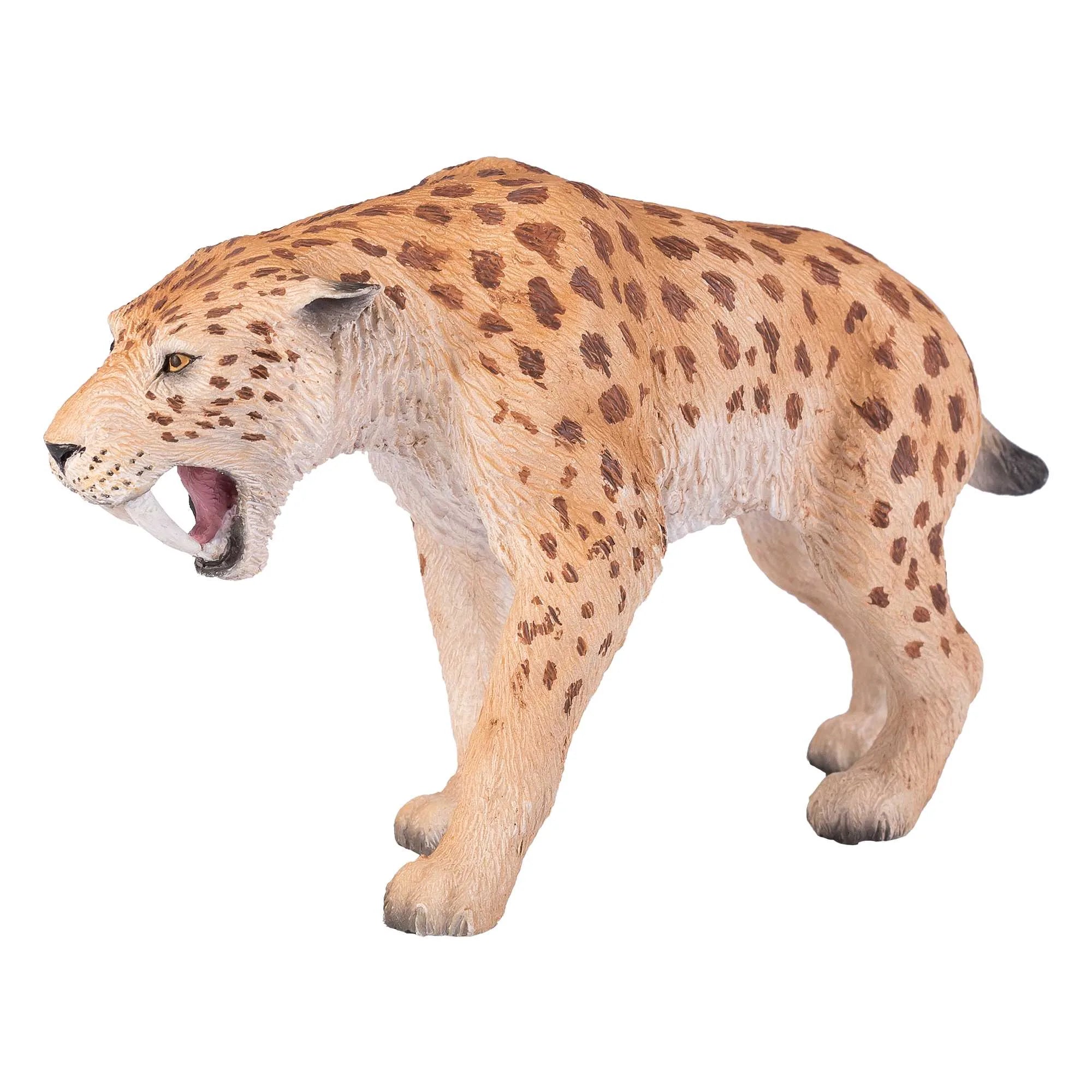 Smilodon sabelkat figur 12,8x3,8x7,6 cm kunststof - Mojo