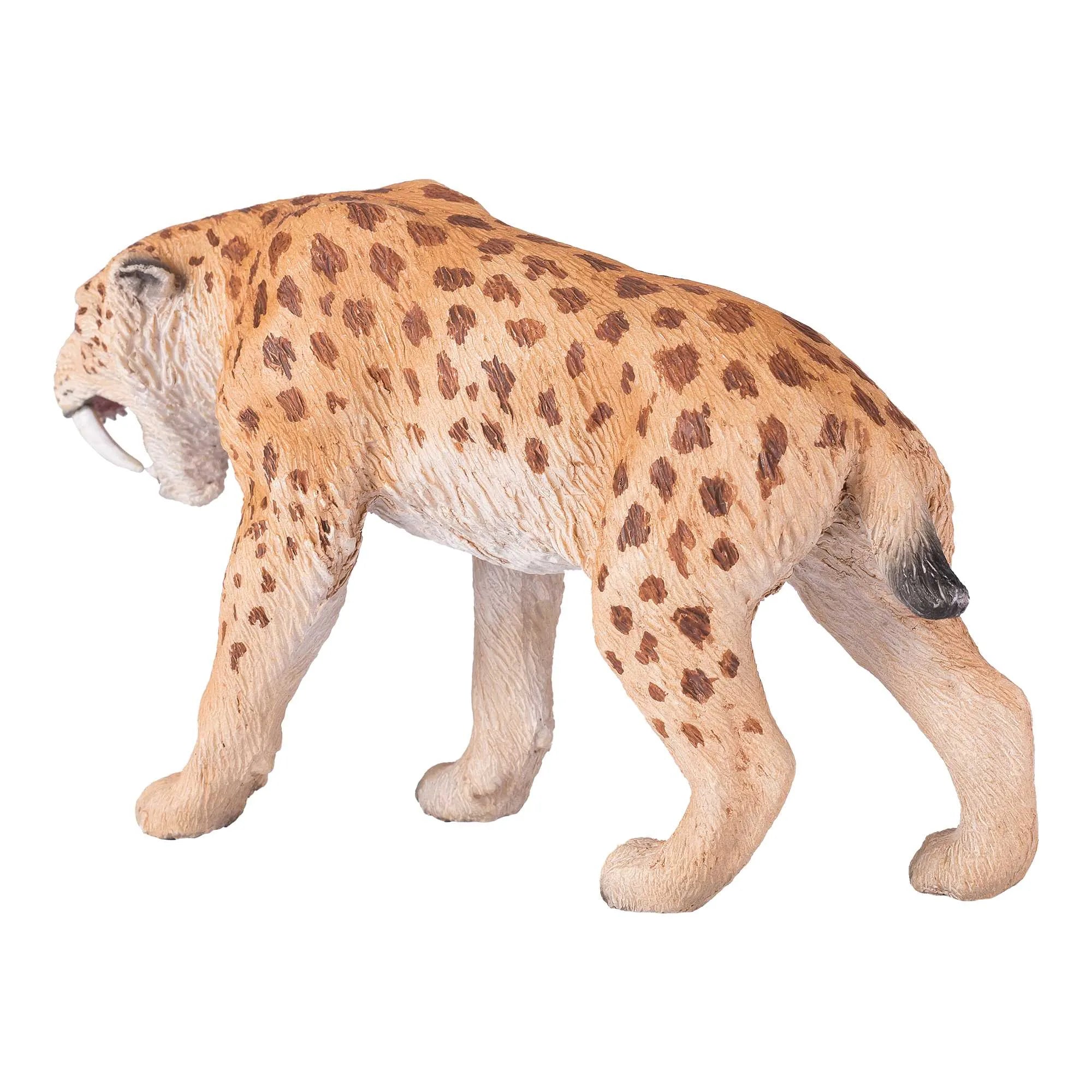 Smilodon sabelkat figur 12,8x3,8x7,6 cm kunststof - Mojo