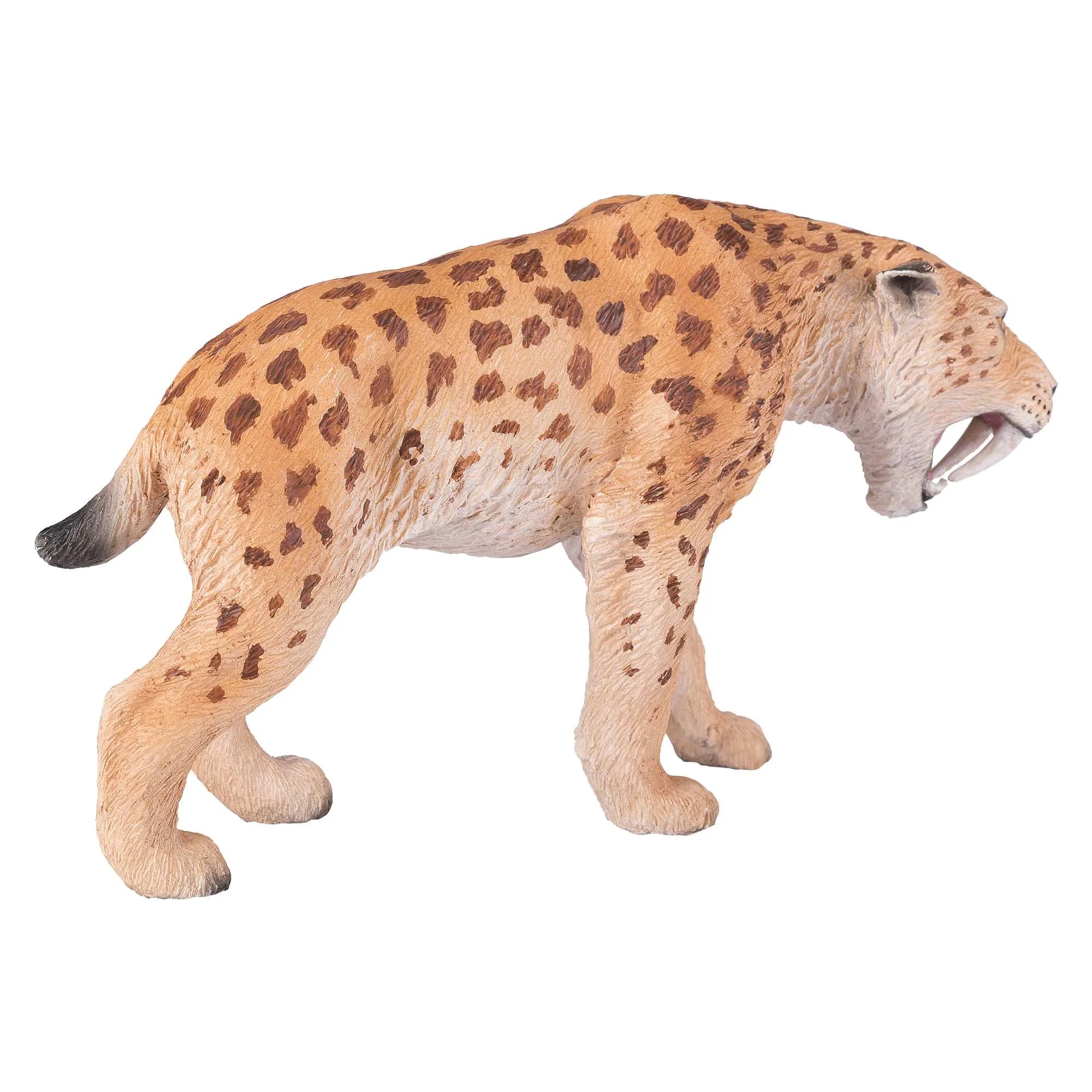 Smilodon sabelkat figur 12,8x3,8x7,6 cm kunststof - Mojo