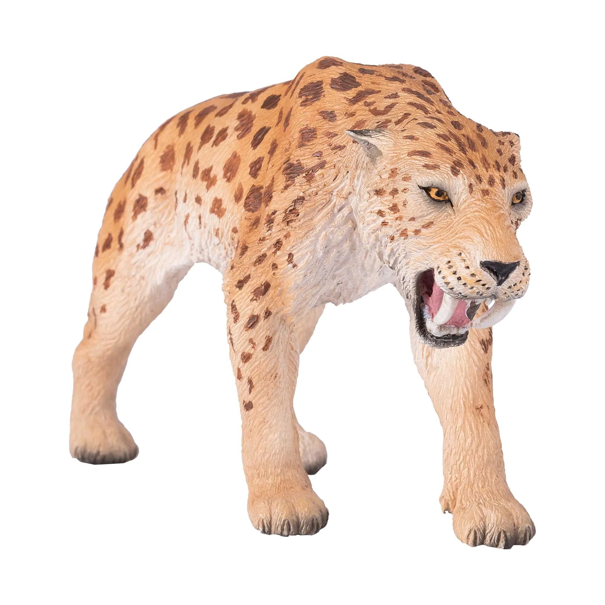 Smilodon sabelkat figur 12,8x3,8x7,6 cm kunststof - Mojo