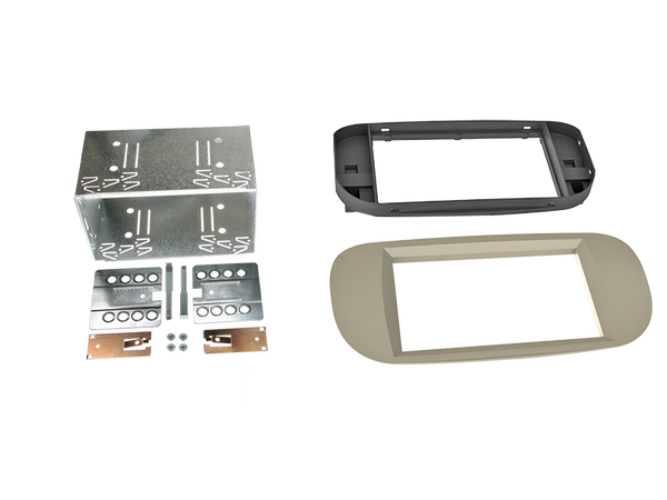 2-DIN kit Fiat 500 05-> beige