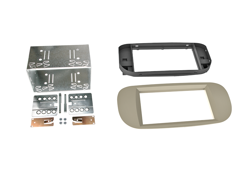 2-DIN kit Fiat 500 05-> beige