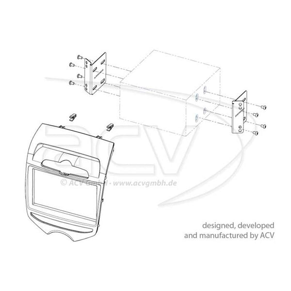2-DIN kit Hyundai ix20 11/2010-> med manuel klima