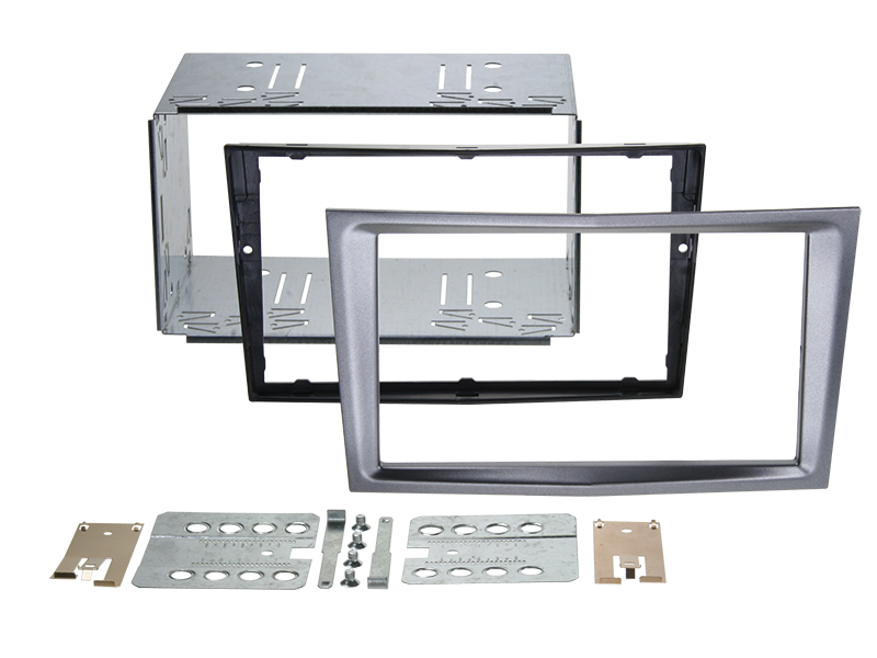 2-DIN radioramme Opel kul-metallic med midterknæk