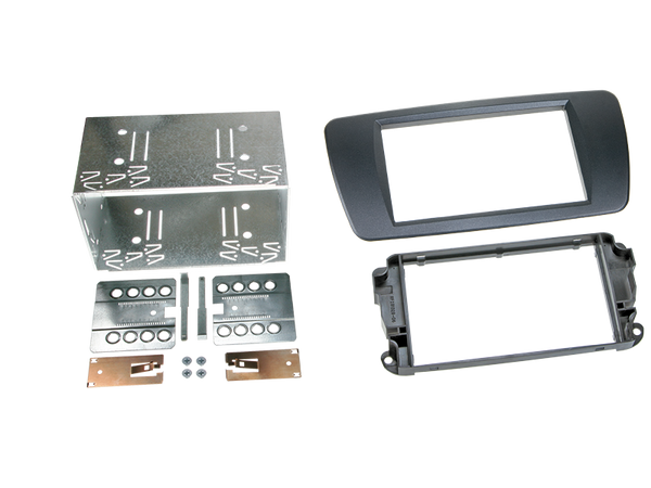 2-DIN monteringskit til Seat Ibiza 6J (2008->) med opbevaringslomme, sort finish - ACV