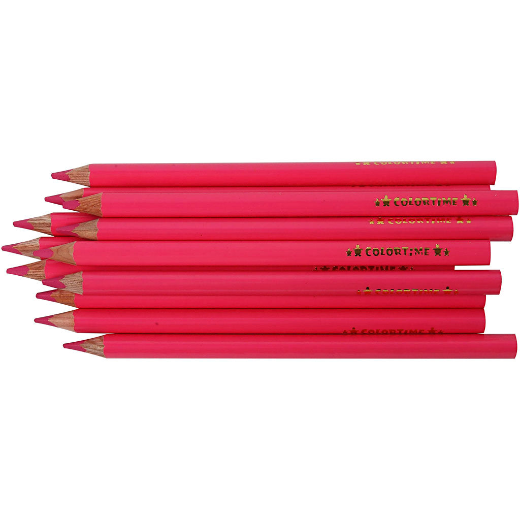 Colortime Farveblyanter, L: 17,45 cm, mine 5 mm, JUMBO, pink, 12 stk./ 1 pk.