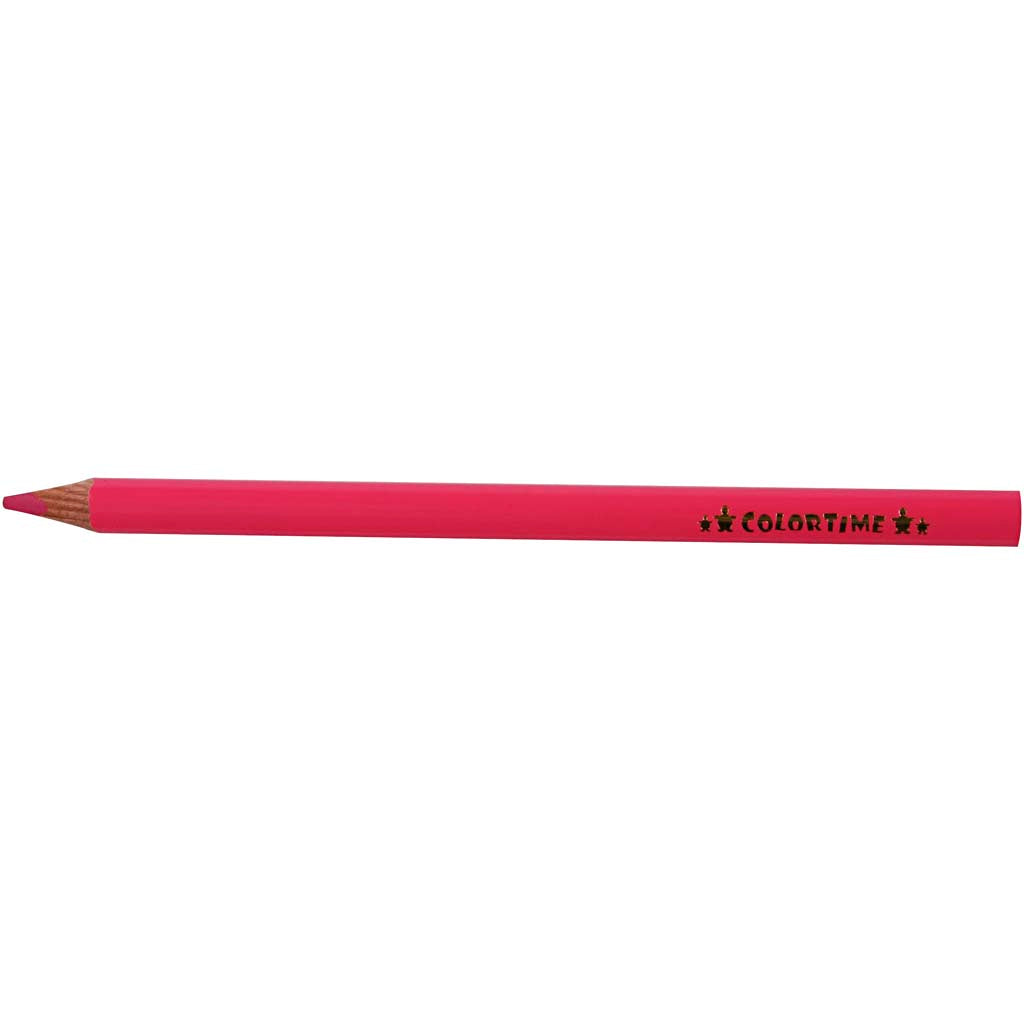 Colortime Farveblyanter, L: 17,45 cm, mine 5 mm, JUMBO, pink, 12 stk./ 1 pk.