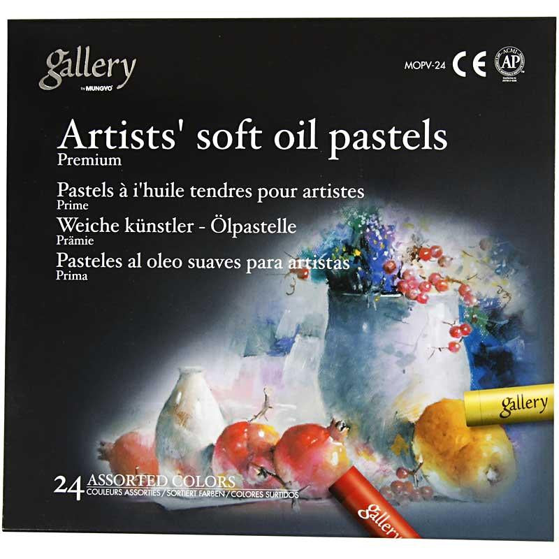 Gallery Oliepastel Premium, L: 7 cm, tykkelse 10 mm, ass. farver, 24 stk./ 1 pk.